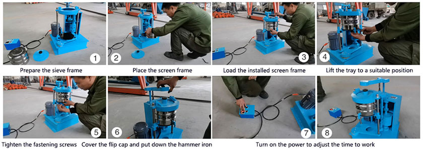 Rotap sieve shaker operation steps