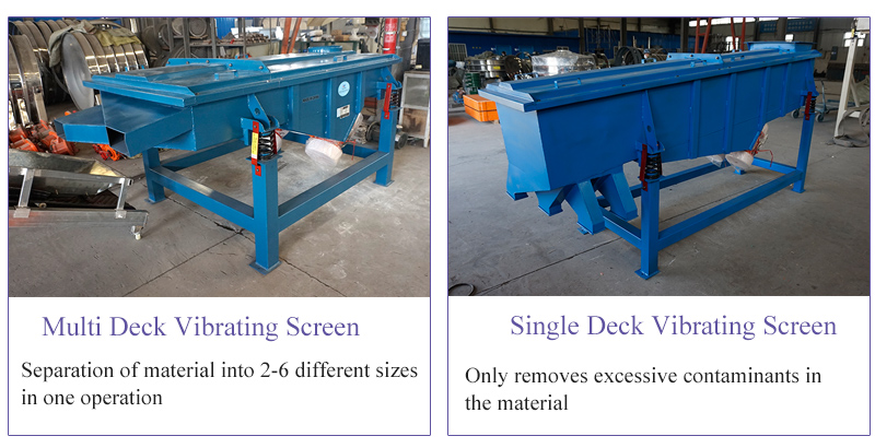 difference between single deck vibrating screen and multi deck vibrating screen