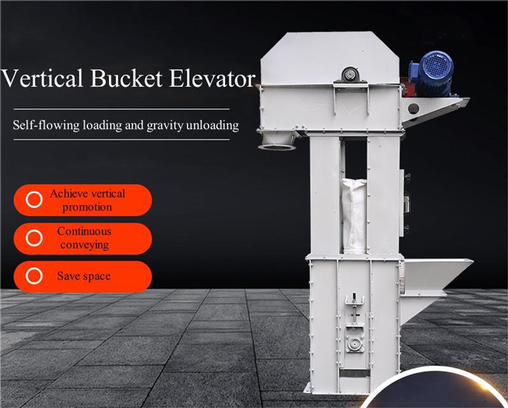 What is the purpose of a vertical bucket elevator? 