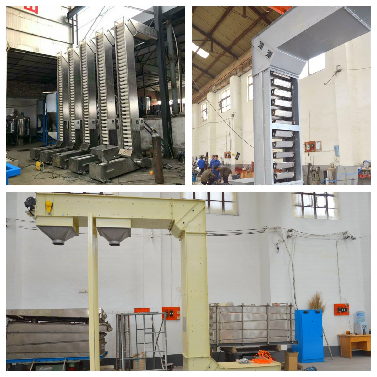 Z-type bucket elevator for granular materials