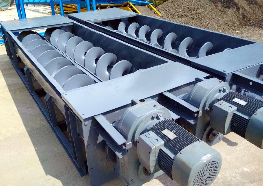 Kitchen waste double shaft screw conveyor