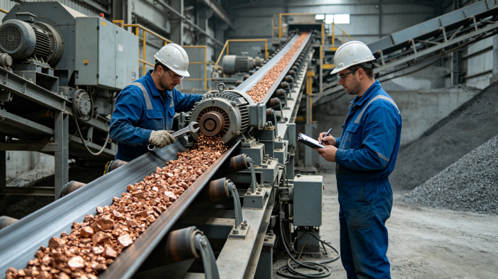 Copper ore belt conveyor operation and maintenance