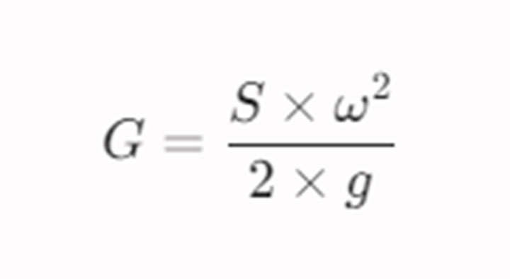 Vibrating screen machine G-force calculation formula