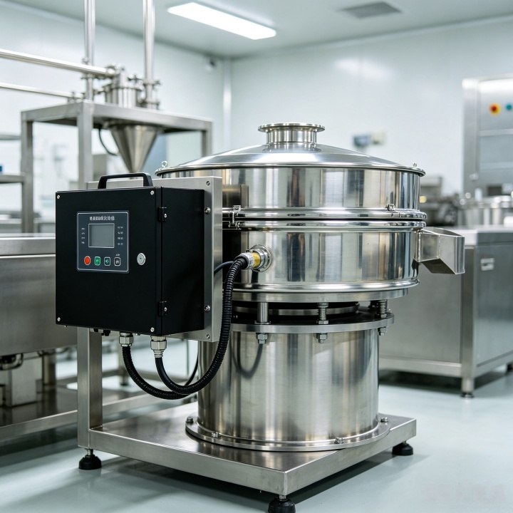 Ultrasonic screening system transducer and generator for high-frequency vibration anti-clogging solution on food-grade vibrating screens