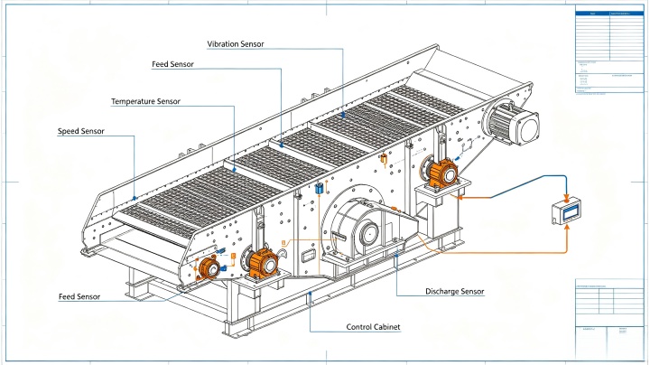 AI condition monitoring dashboard for high capacity vibrating screen with real time vibration data