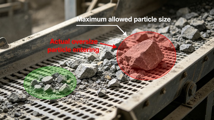 oversized particles damaging vibrating screen mesh