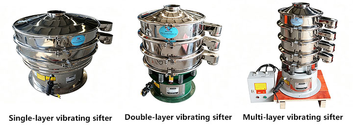 Stainless steel circular vibrating screens with different numbers of screen layers