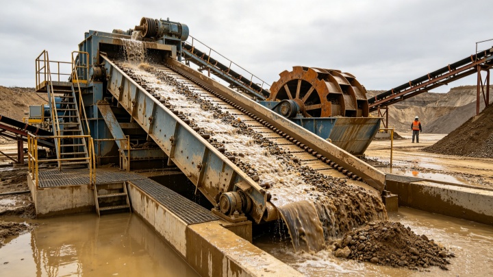 Linear vibrating screen used in mining dewatering application