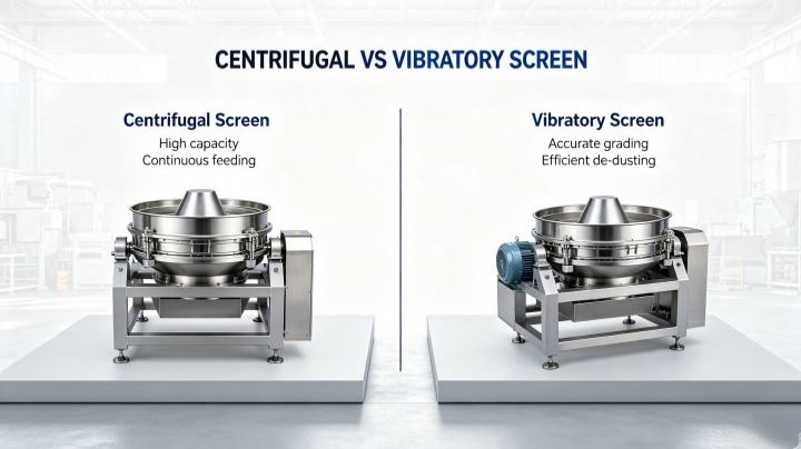 Centrifugal sifter machine with horizontal cylindrical screen design for high-volume scalping applications