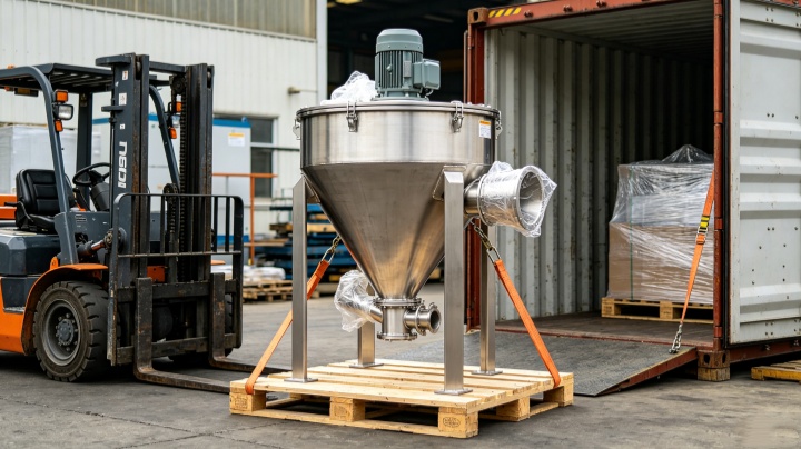 Manufacturing facility of custom conical screw mixers with capacities ranging from 5L to 100,000L
