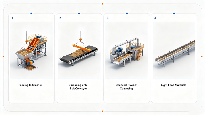 Electromagnetic vibrating feeder feeding material into jaw crusher in mining application