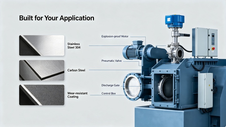 Customizable stainless steel SUS304 construction and ATEX options for paddle mixer