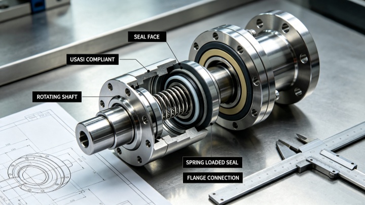 rotary mechanical seal for double cone vacuum dryer with reliable leakage-proof design