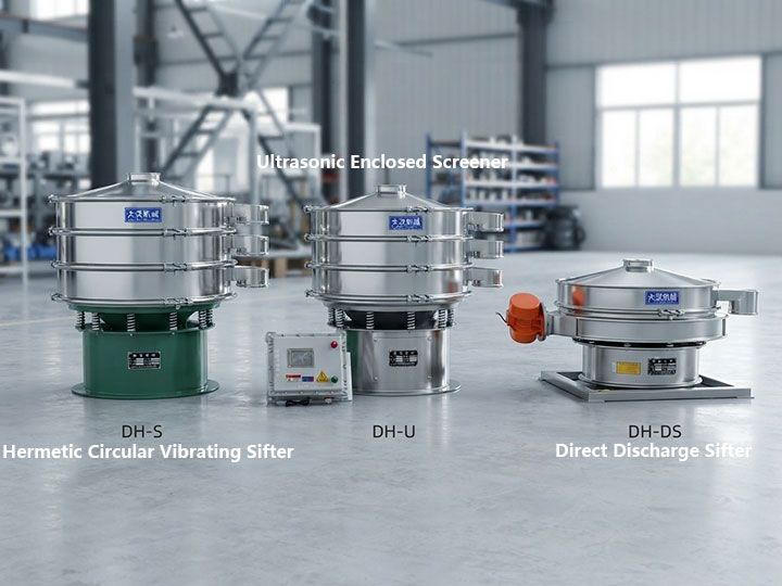 Dahan Machinery Closed System Vibrating Sifters (DH-S, DH-U, and DH-DS Series)