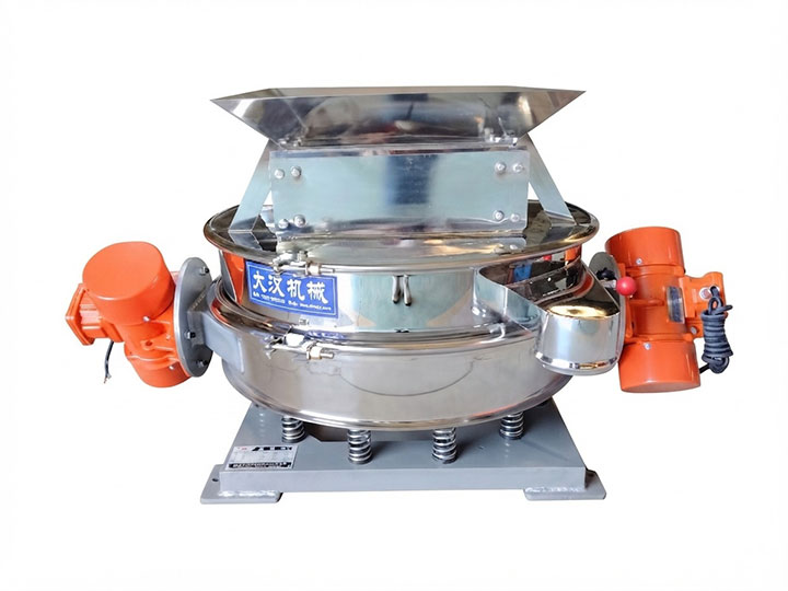 Dahan Machinery Double Motor Industrial Vibrating Sifter with Stainless Steel Hopper and Heavy-Duty Base