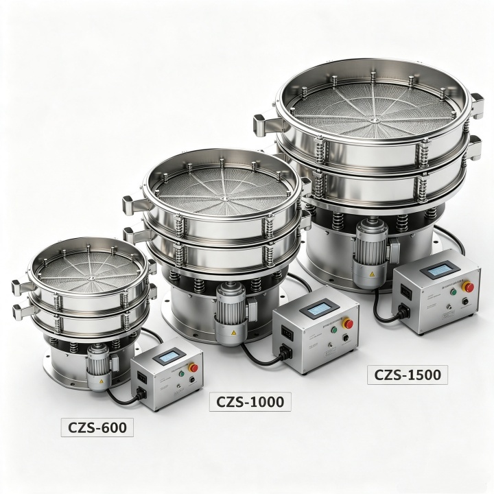 Comparison of circular motion ultrasonic vibrating screen models in different diameters from 600mm to 1500mm