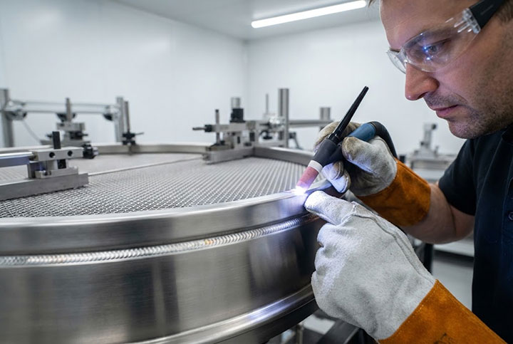Precision TIG welding process for hygienic stainless steel sifter frame fabrication