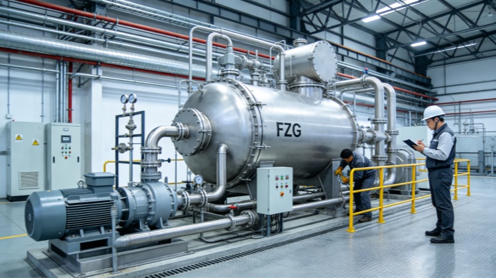 FZG series vacuum tray dryer installed in pharmaceutical manufacturing facility with GMP compliant stainless steel construction