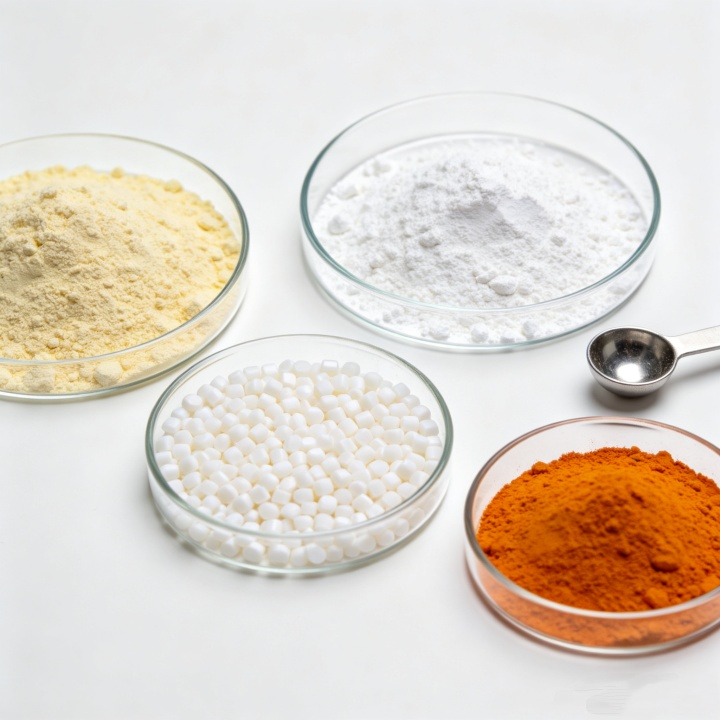 Various powder and granule materials for electric vacuum conveyor handling - flour, pharmaceutical powder, plastic pellets